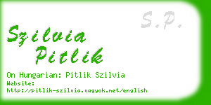 szilvia pitlik business card